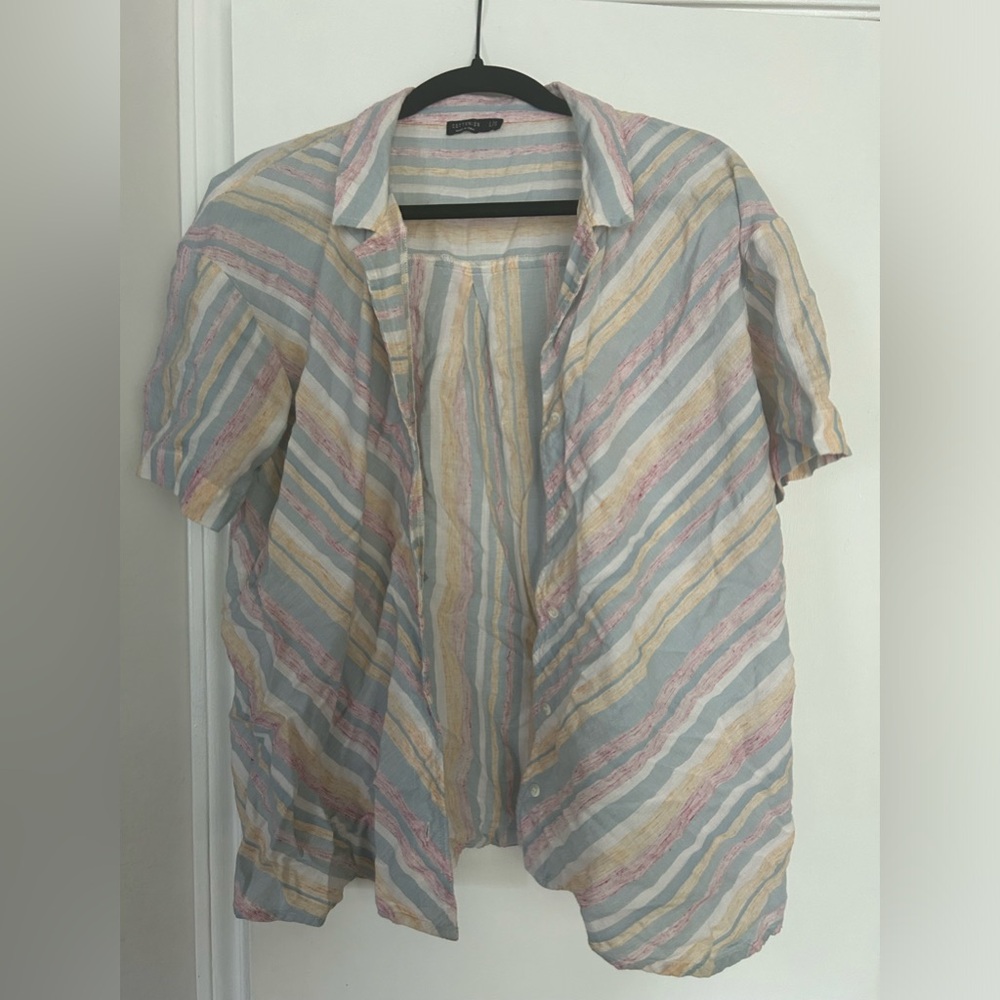 Beach cover up, button up shirt